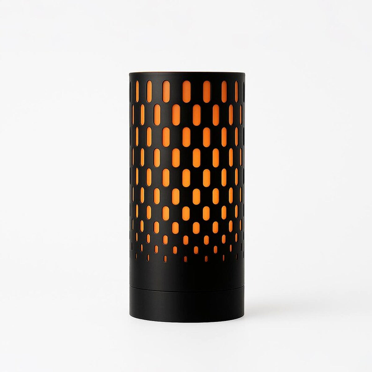 Milazzo Lattice Glow Accent Lamp – Modern Black LED Table Light, 9" Cylinder