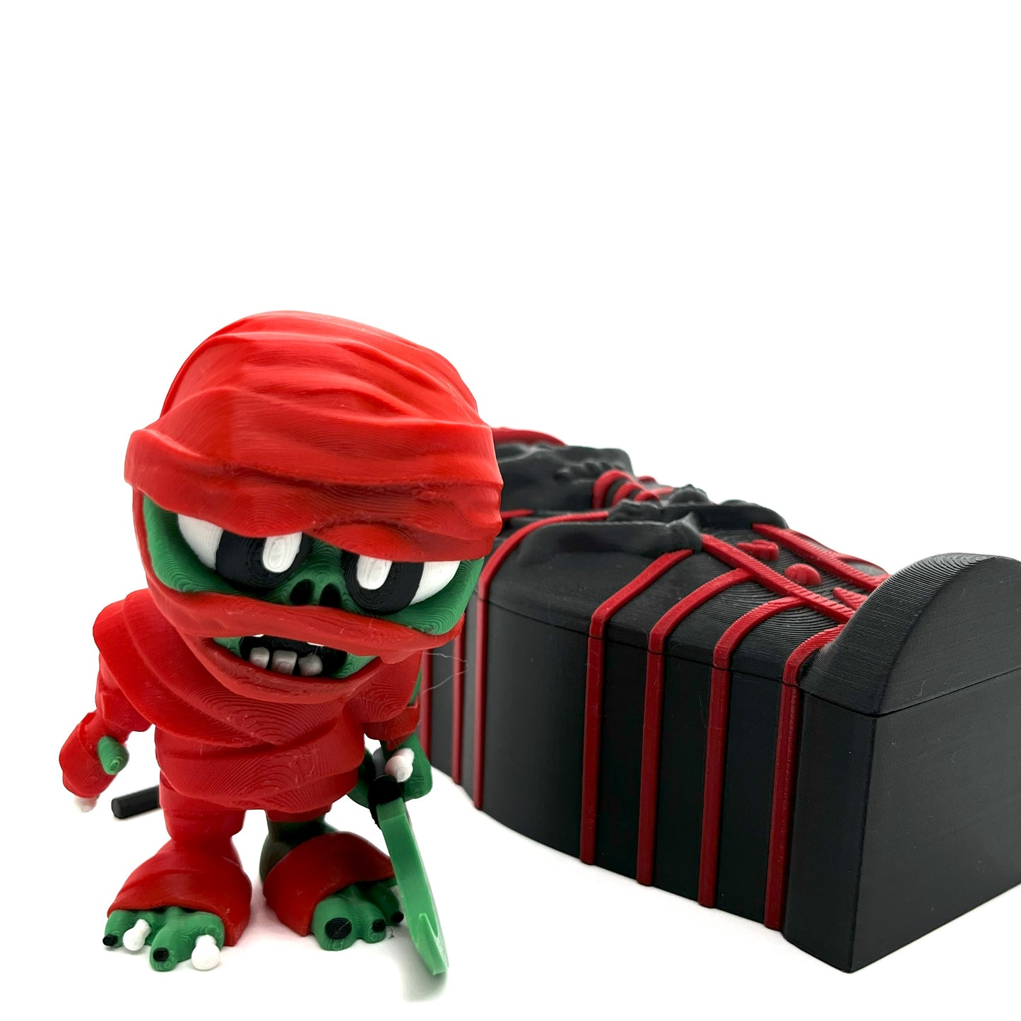 Mummy with Sarcophagus – Red/Black Set (6"