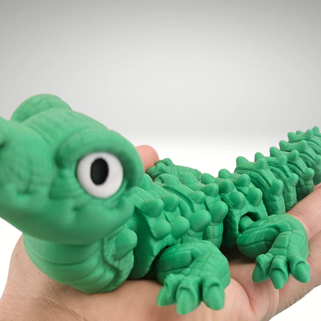 Unique Articulating Gator Toy - Handmade Reptile Puppet - Fun Kids Gift