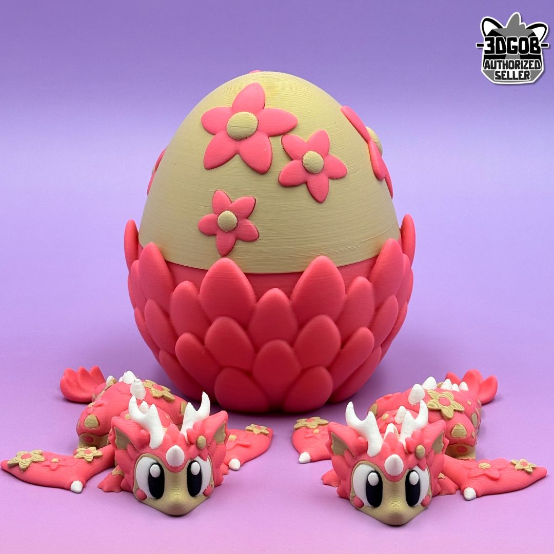 Spring Blossom Dragon Egg with Adorable Baby flexi Dragon – Fantasy Collectible