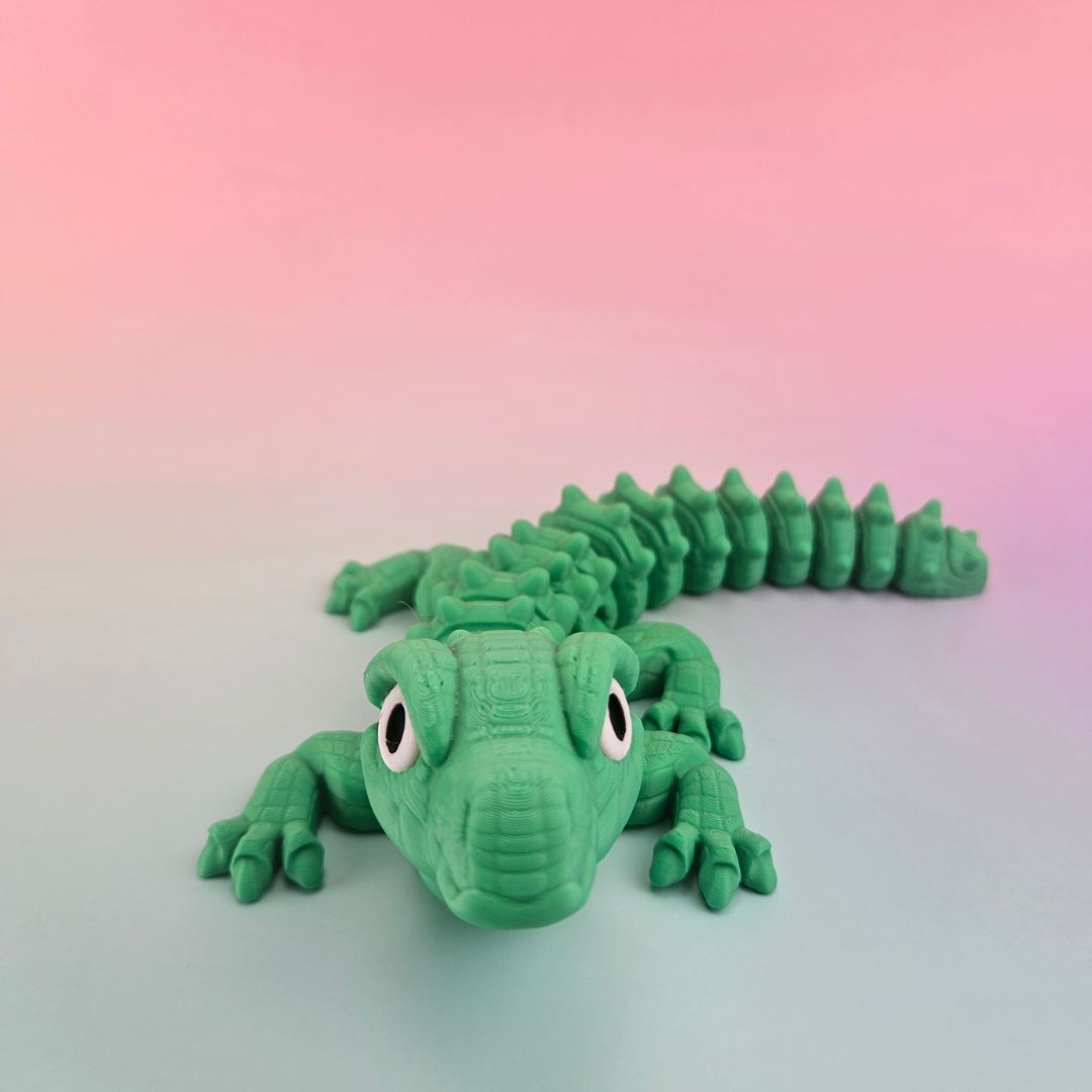 Unique Articulating Gator Toy - Handmade Reptile Puppet - Fun Kids Gift