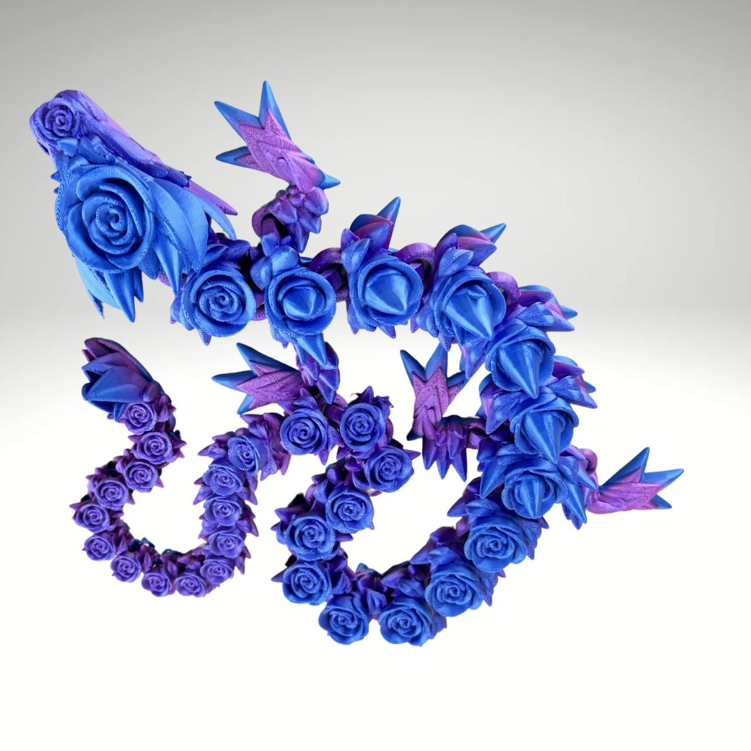 29” Rose Dragon Articulating Joints - Flexible Wings Fidget Toy - Collectible Figurine - ADHD, Autism, Stress and Anxiety Relief