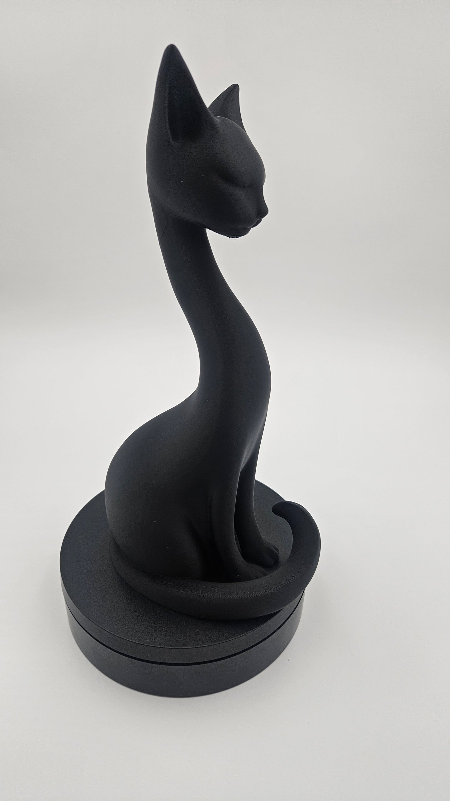 Elegant+Cat – Minimalist Black Statue (10")