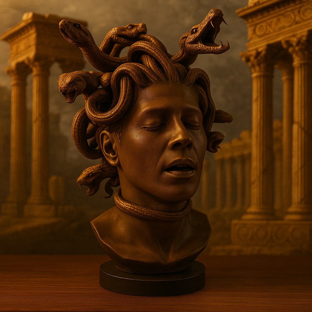 Medusa Sculpture Bust — Matte White or Black