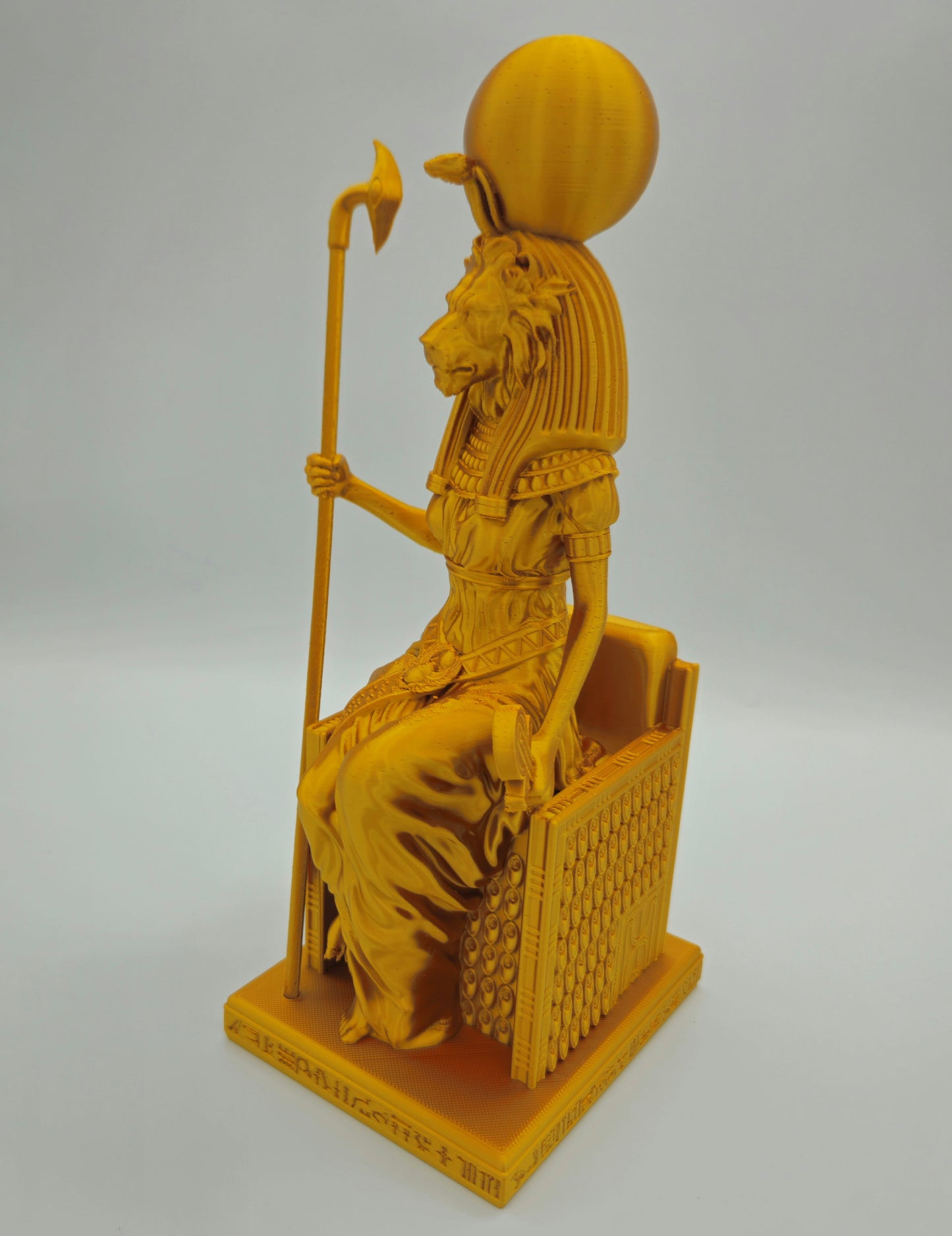 Sekhmet — Seated Lioness Goddess Statue (Silk Gold