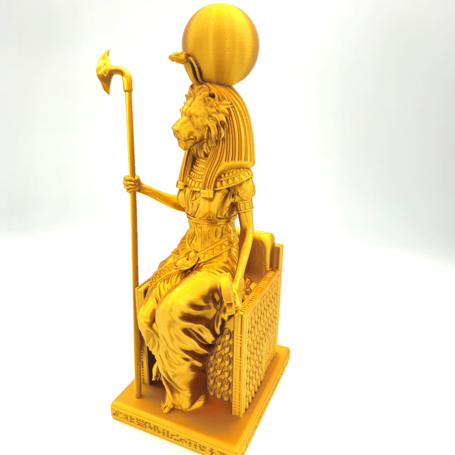 Sekhmet — Seated Lioness Goddess Statue (Silk Gold