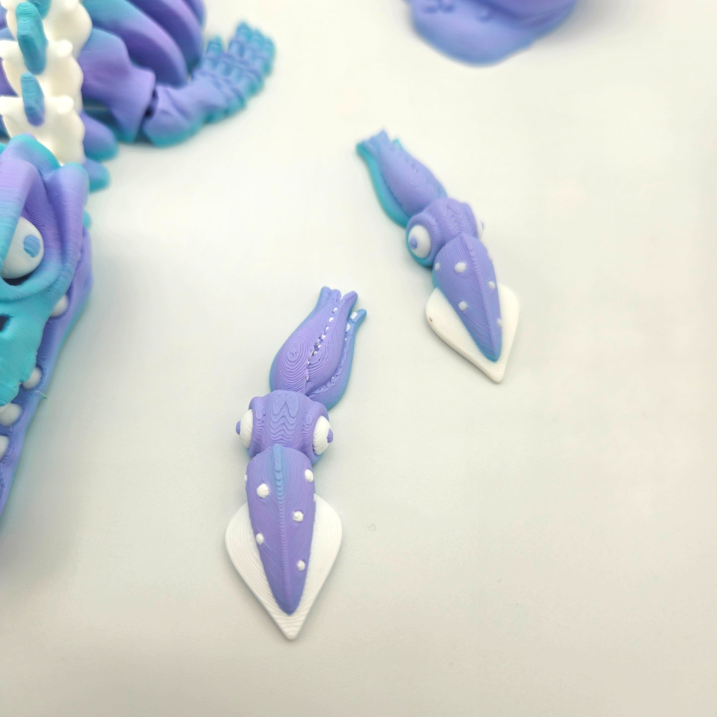 Skeleton Mosasaurus Figurine with Stand & Squid Minis