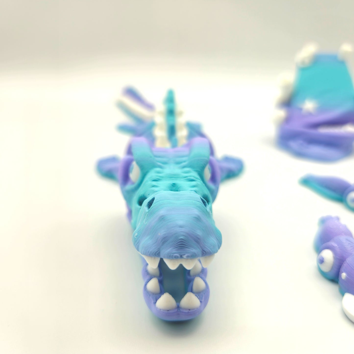 Skeleton Mosasaurus Figurine with Stand & Squid Minis