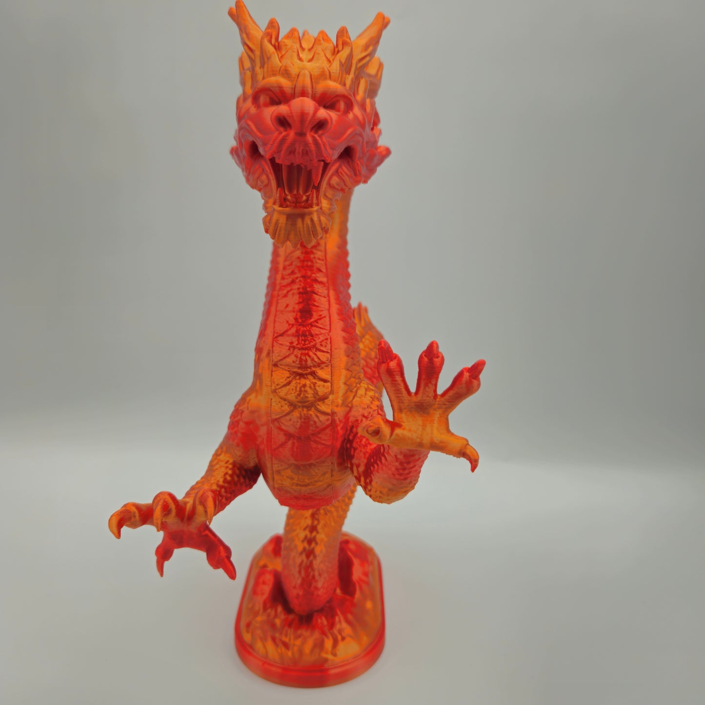Evil Dragon Statue — Silk Gold & Red