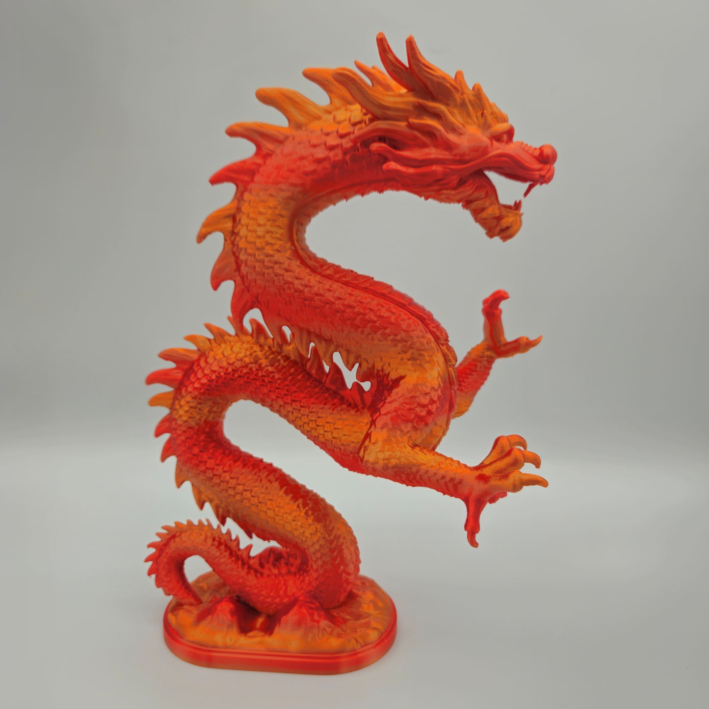 Evil Dragon Statue — Silk Gold & Red