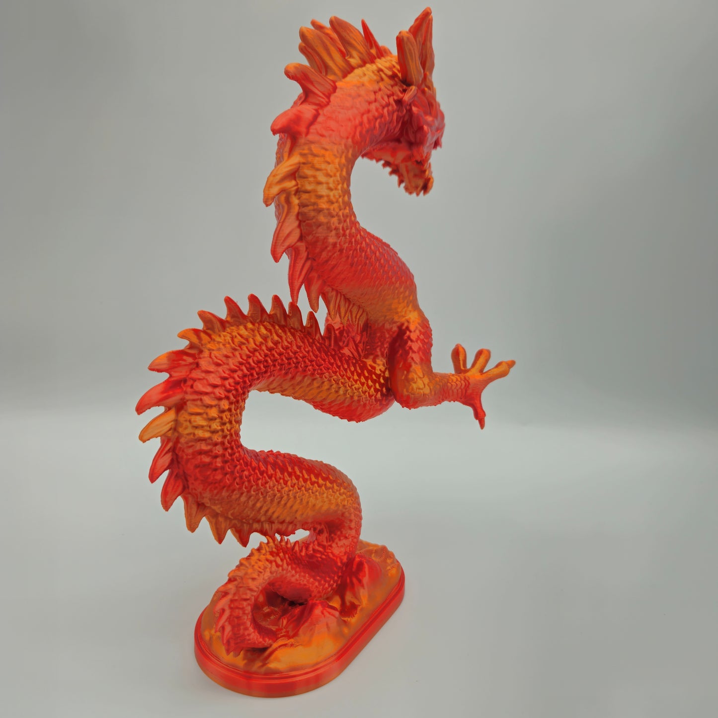 Evil Dragon Statue — Silk Gold & Red