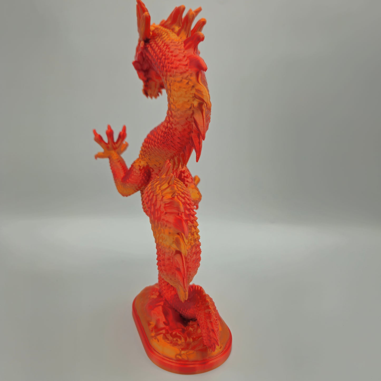 Evil Dragon Statue — Silk Gold & Red