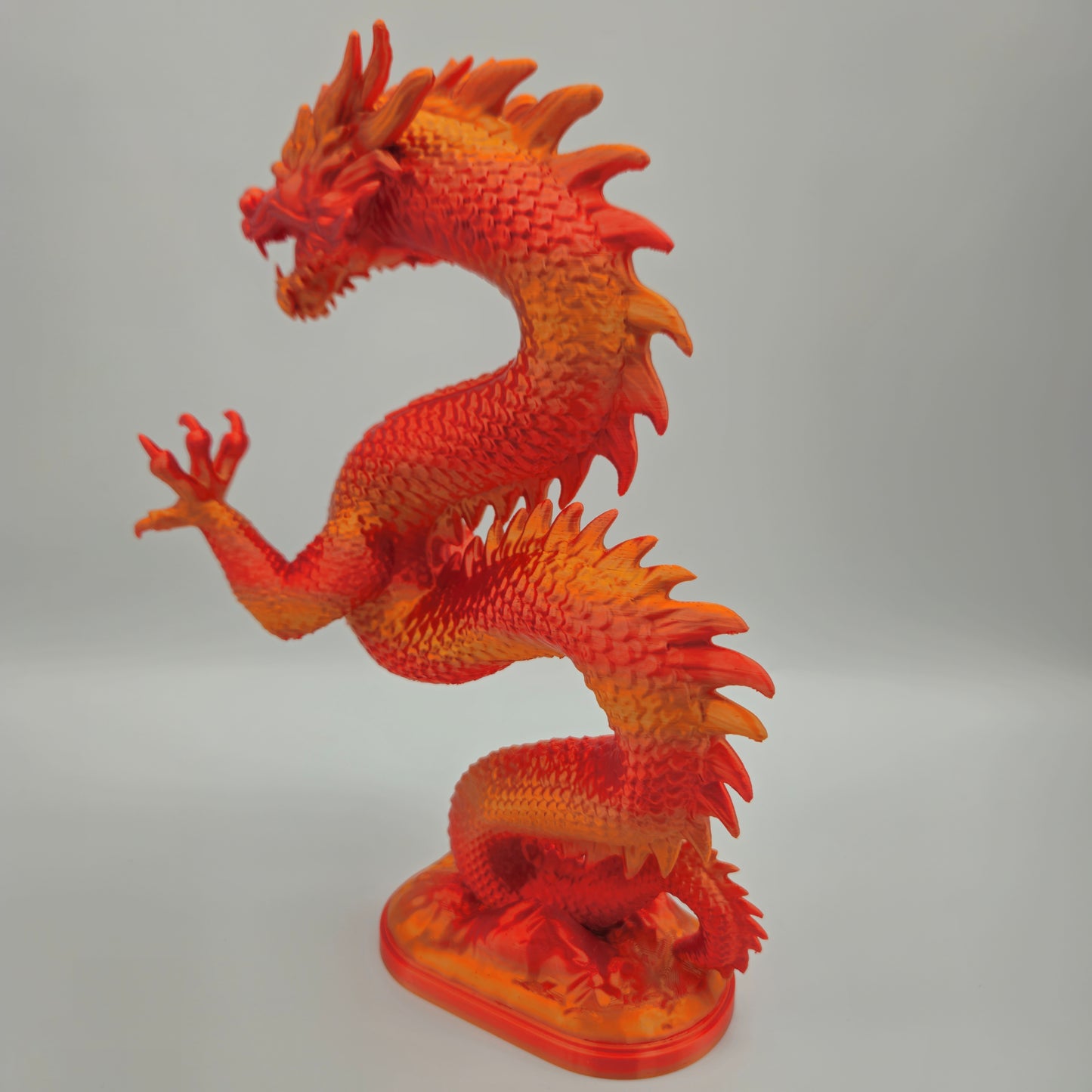 Evil Dragon Statue — Silk Gold & Red