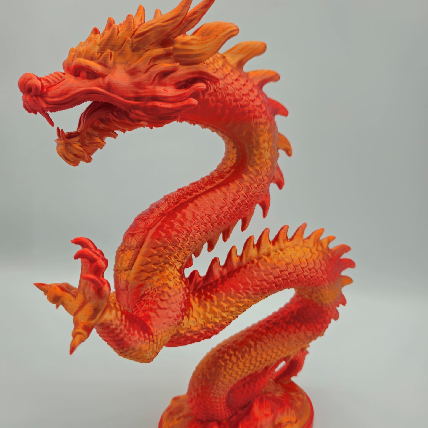 Evil Dragon Statue — Silk Gold & Red