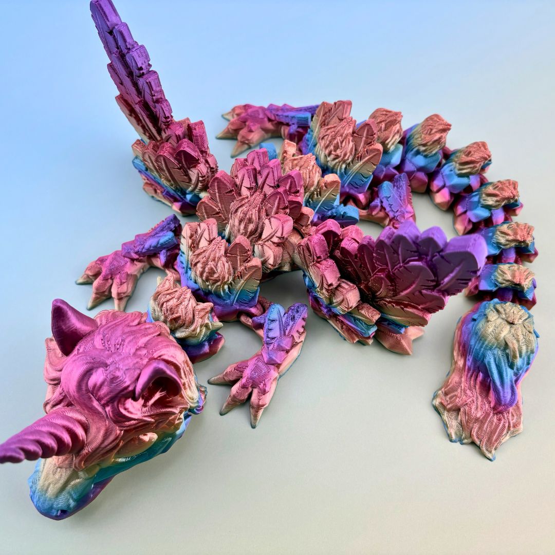 Baby unicorn dragon 15”, Articulating Flexi Wiggle Pet ADHD, Autism, Stress and Anxiety Relief