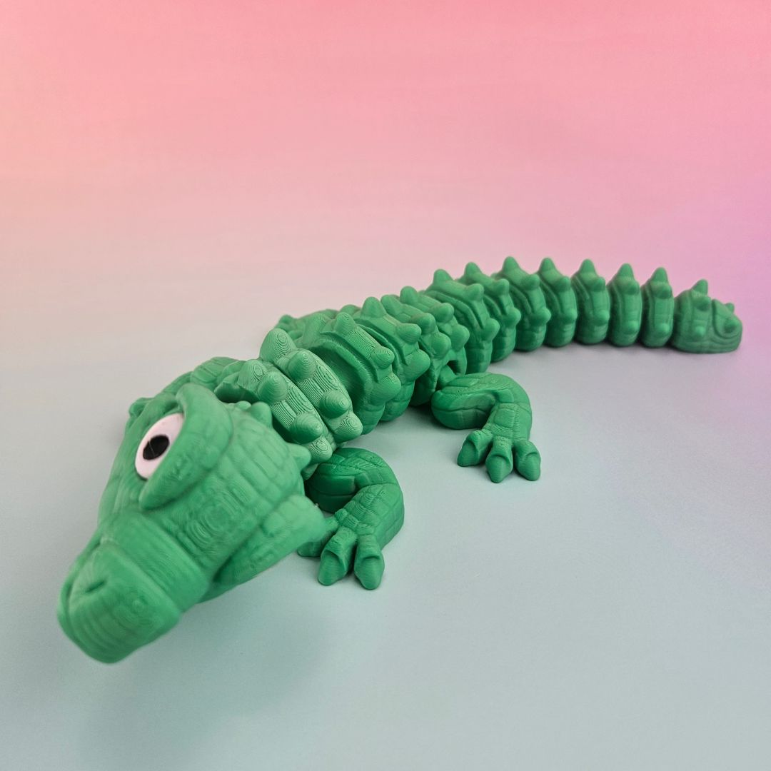 Unique Articulating Gator Toy - Handmade Reptile Puppet - Fun Kids Gift