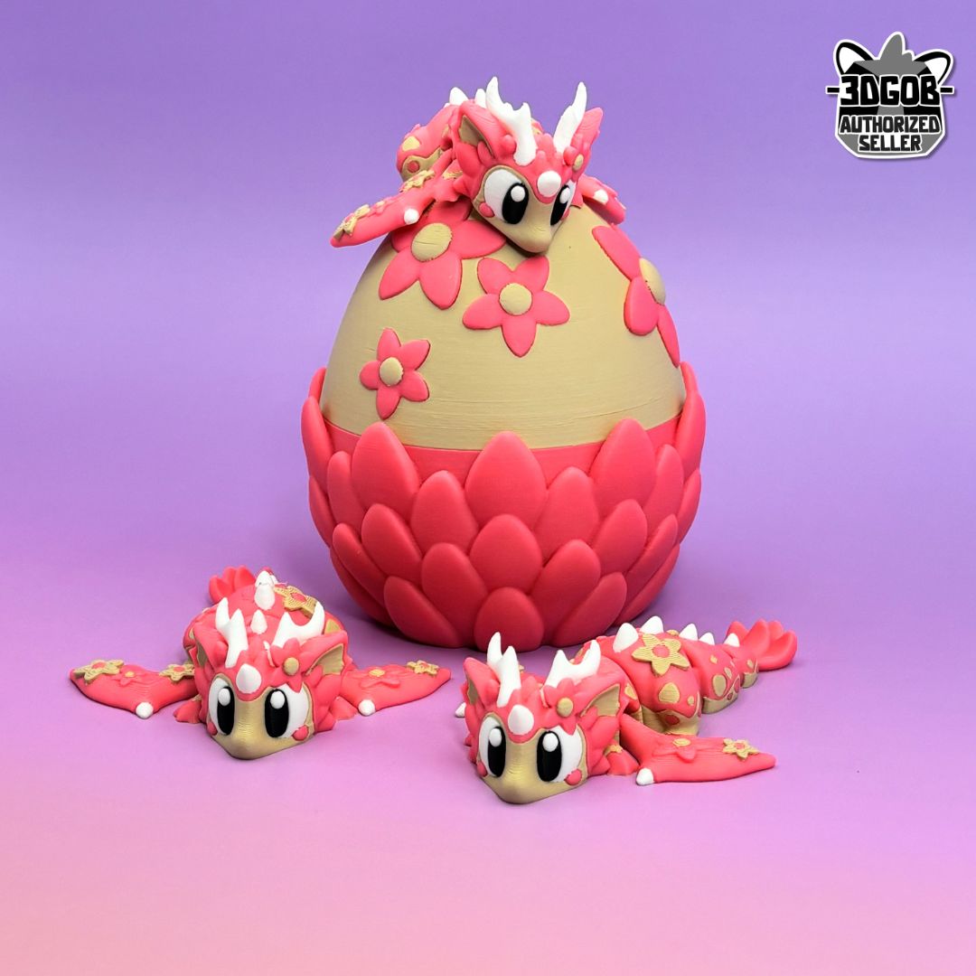 Spring Blossom Dragon Egg with Adorable Baby flexi Dragon – Fantasy Collectible