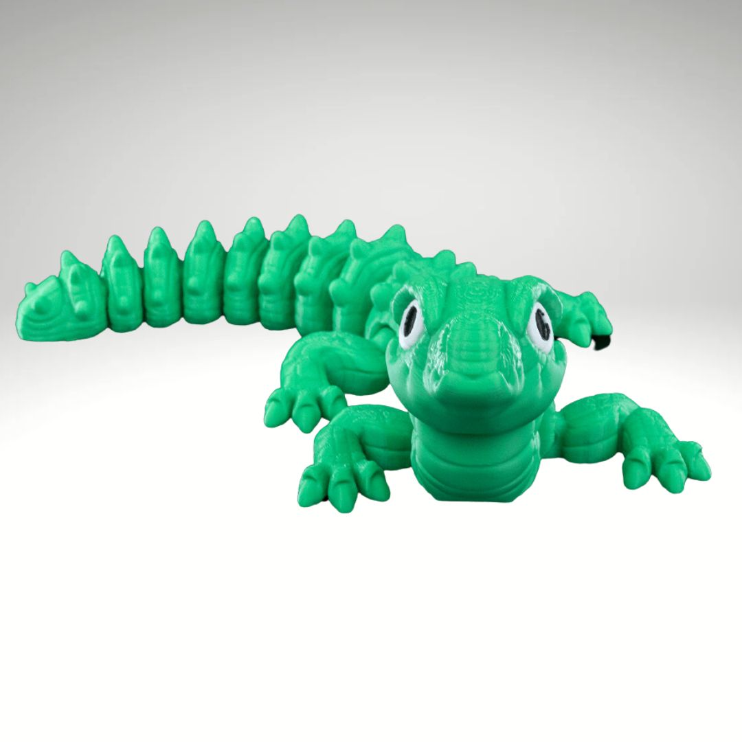 Unique Articulating Gator Toy - Handmade Reptile Puppet - Fun Kids Gift