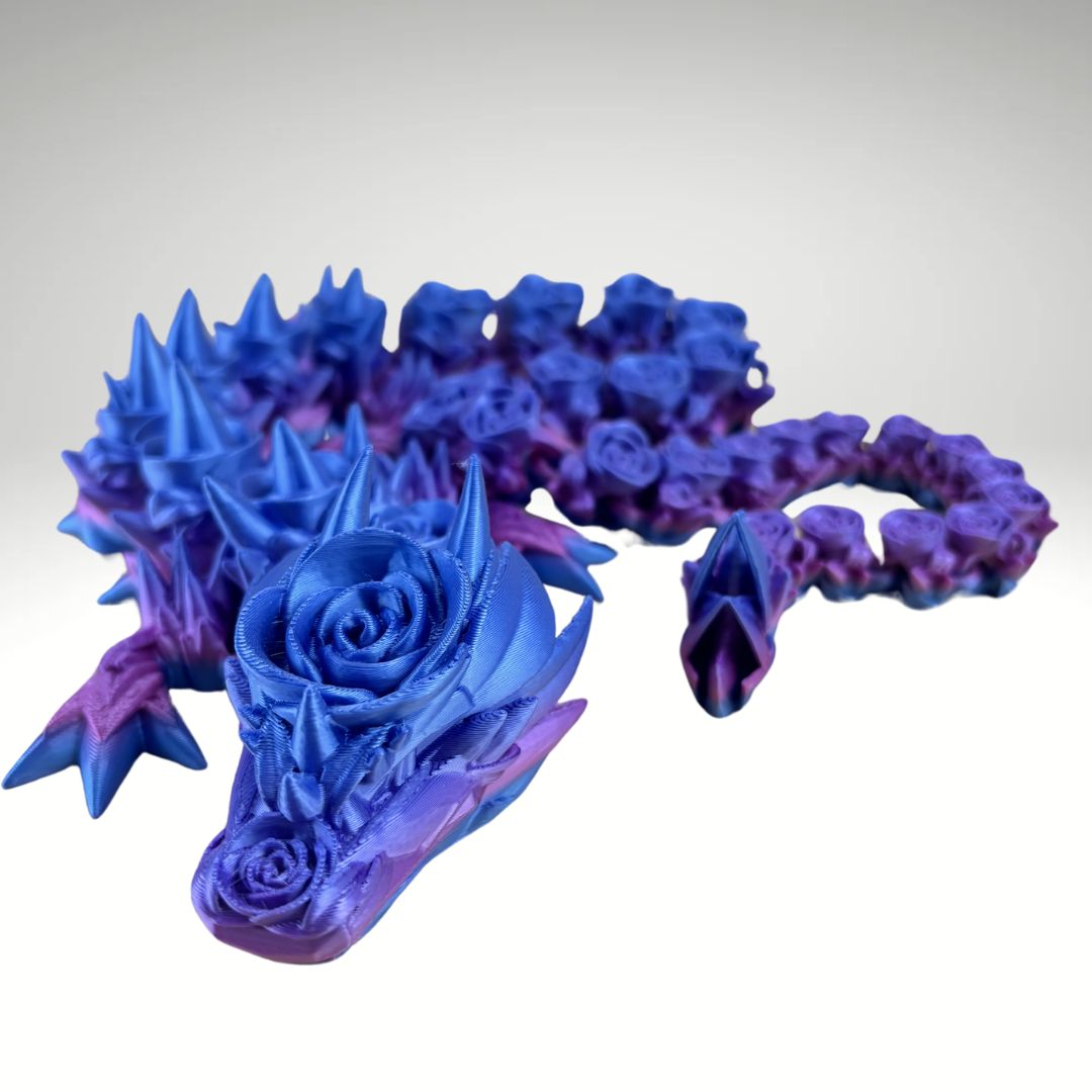 29” Rose Dragon Articulating Joints - Flexible Wings Fidget Toy - Collectible Figurine - ADHD, Autism, Stress and Anxiety Relief