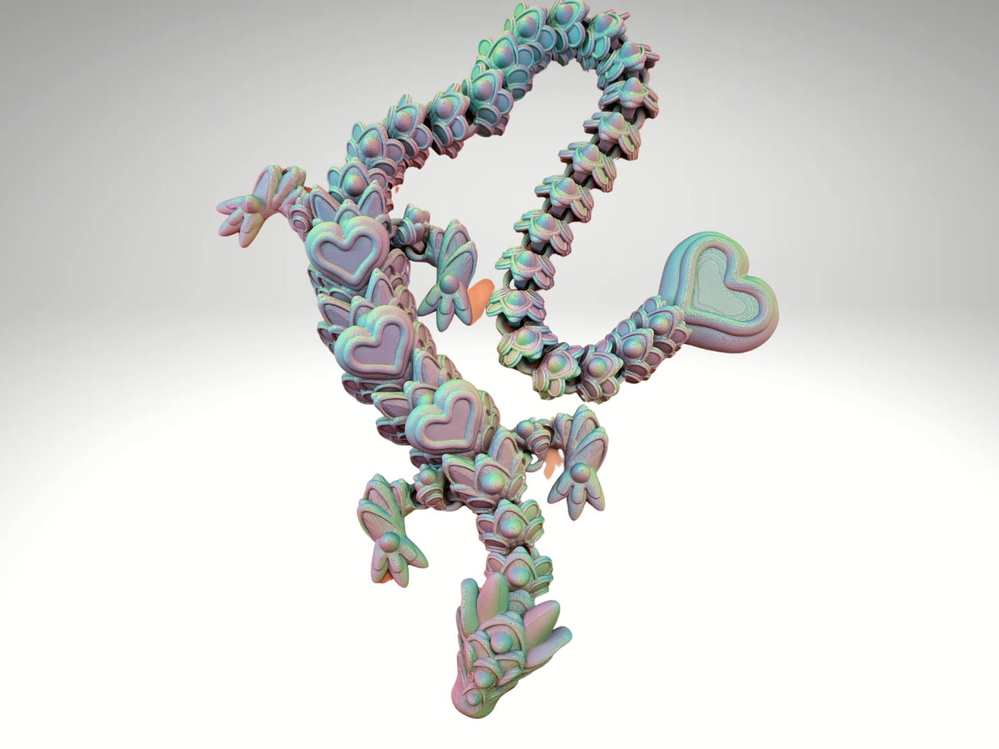 Cookie Heart Dragon 26.5” Articulating Joints - Flexible Wings - Collectible Figurine - ADHD, Autism, Stress and Anxiety Relief