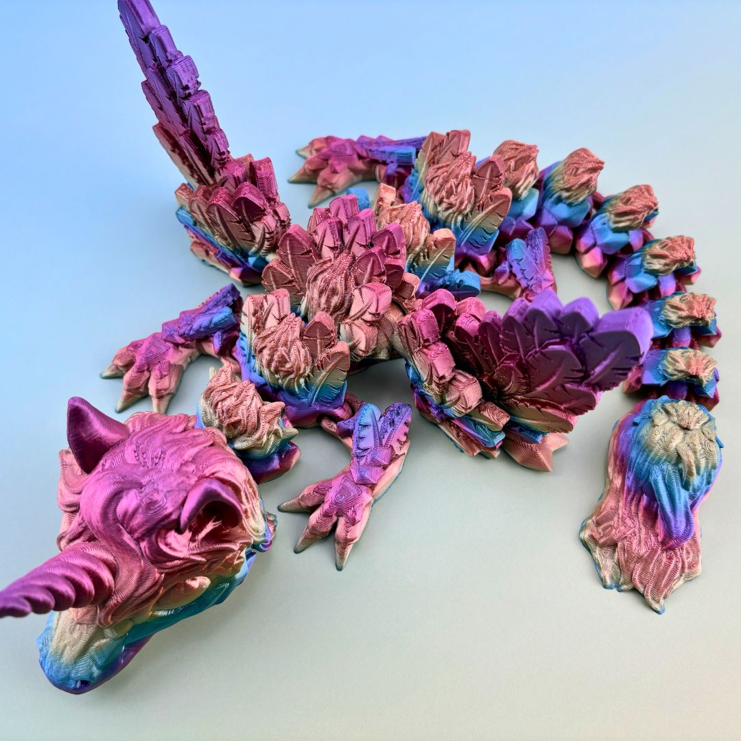 Baby unicorn dragon 15”, Articulating Flexi Wiggle Pet ADHD, Autism, Stress and Anxiety Relief