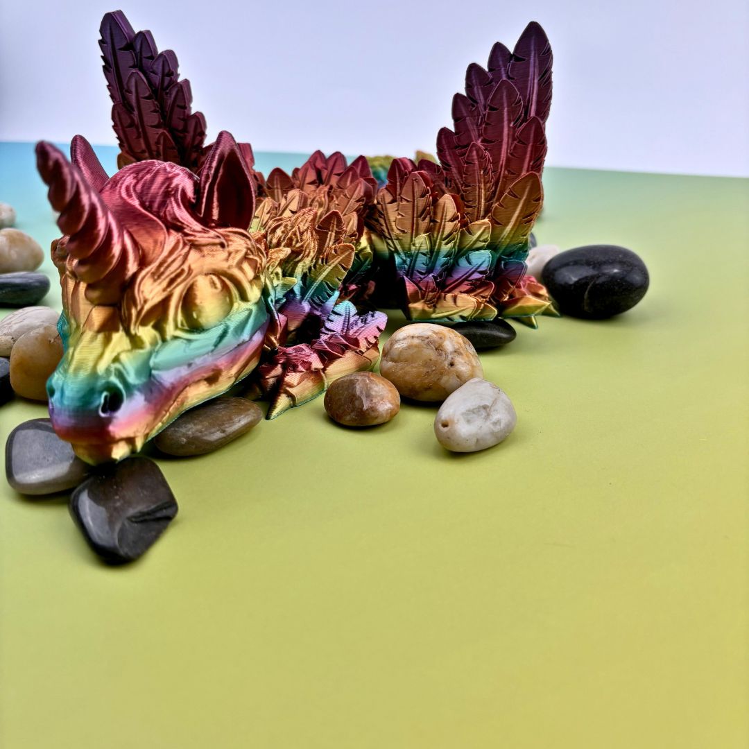 Baby unicorn dragon 15”, Articulating Flexi Wiggle Pet ADHD, Autism, Stress and Anxiety Relief