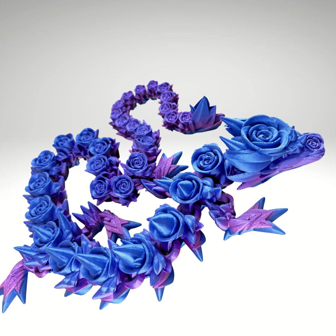 29” Rose Dragon Articulating Joints - Flexible Wings Fidget Toy - Collectible Figurine - ADHD, Autism, Stress and Anxiety Relief