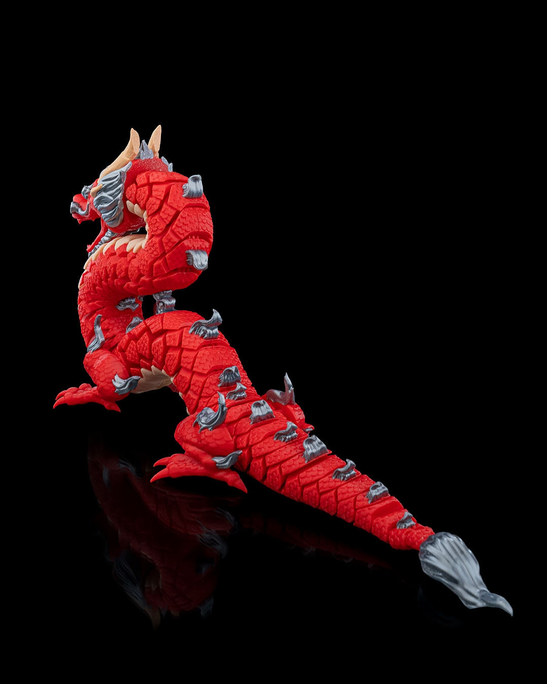 Dragon, Red, Gray and Yellow, Articulated Design, Traditional Festive Decoration