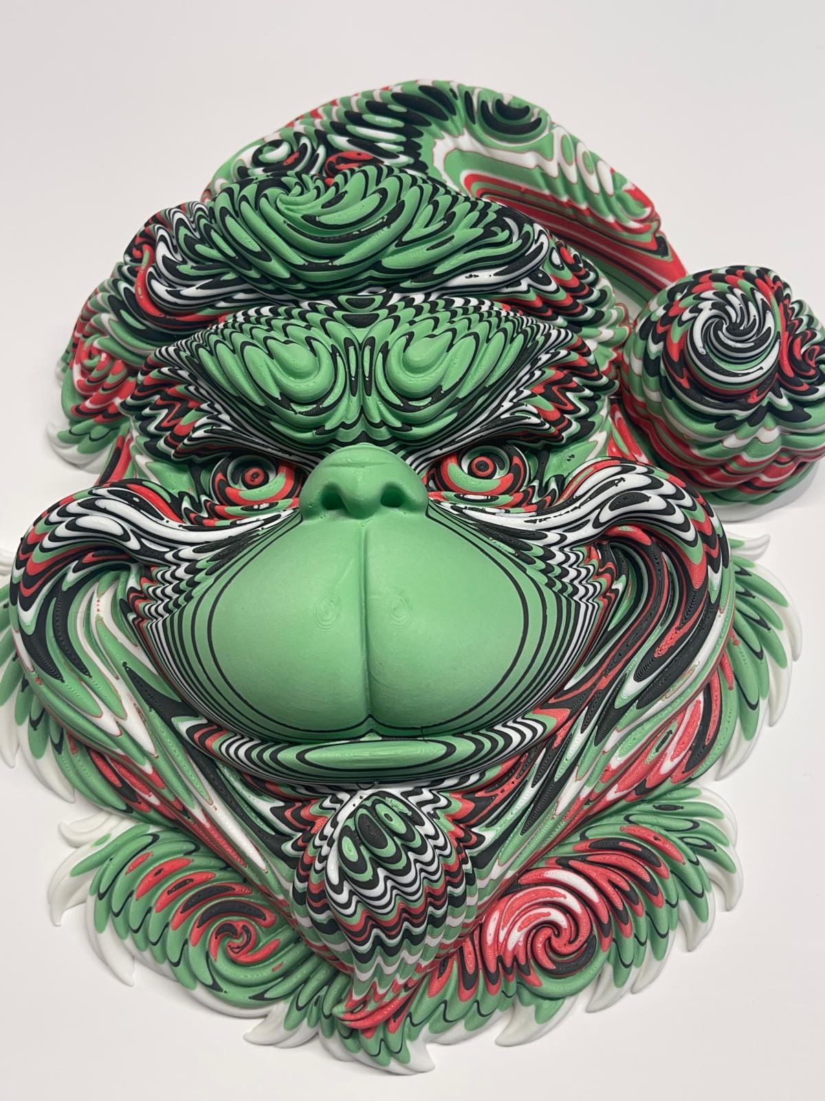 Grinch Face Mask Wall Decor – Candy Swirl Edition Unicorn Graveyard3D