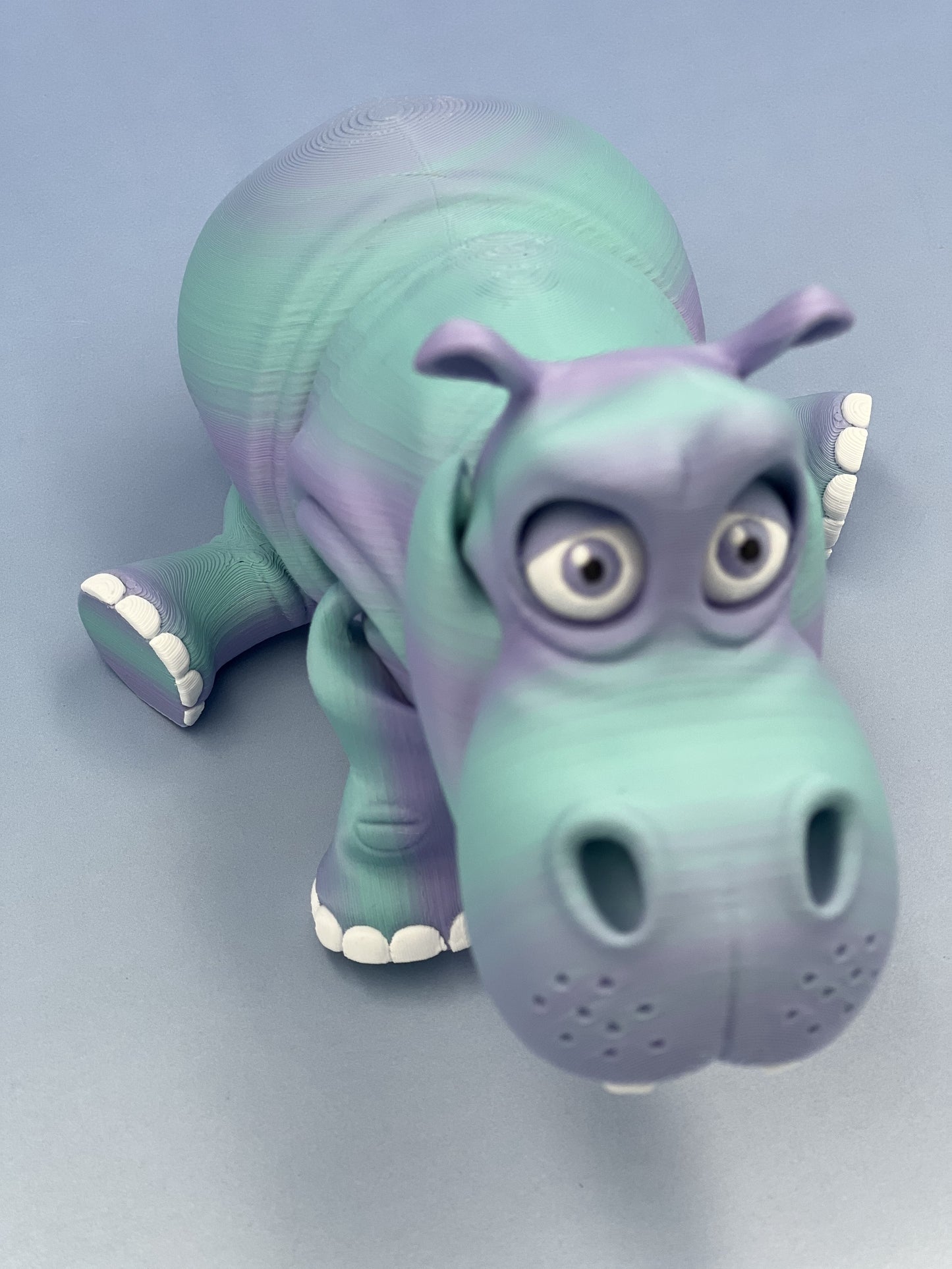Hippo Figurine – Flexible Joints & Wide-Open Mouth Fan Art by Flexi Factory