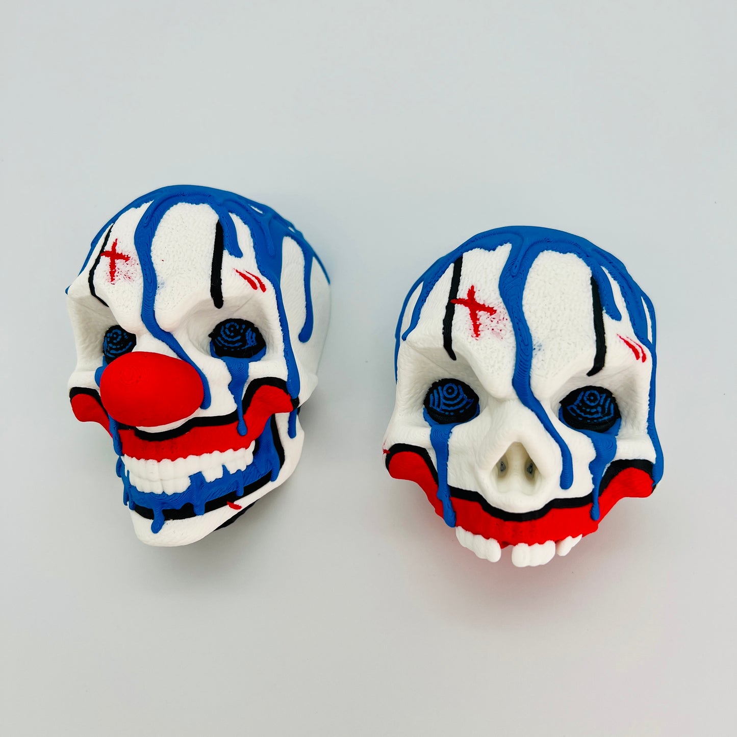Mr. Juggle Wall/Table Decor — Two-Face Clown Skulls (with Stand)