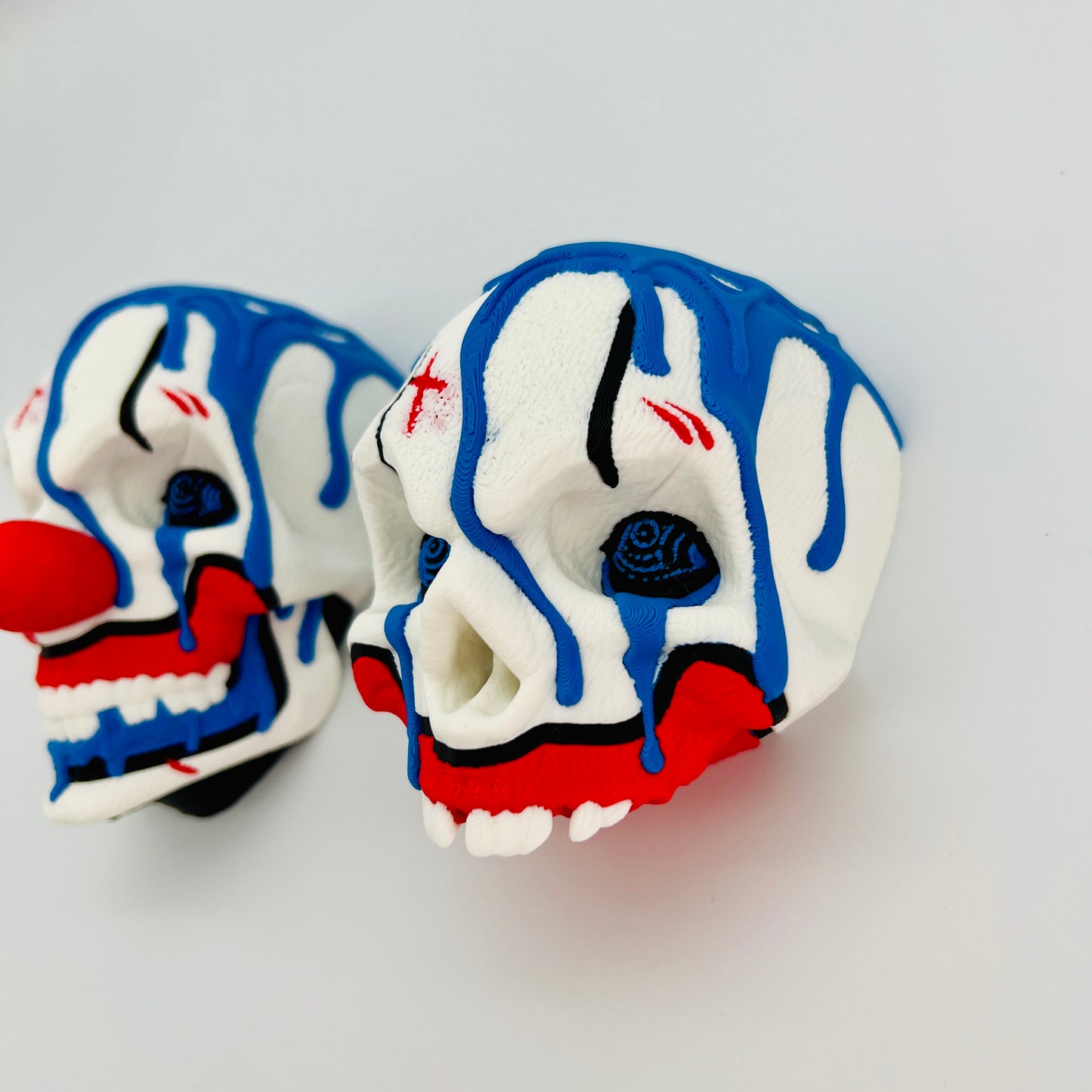 Mr. Juggle Wall/Table Decor — Two-Face Clown Skulls (with Stand)