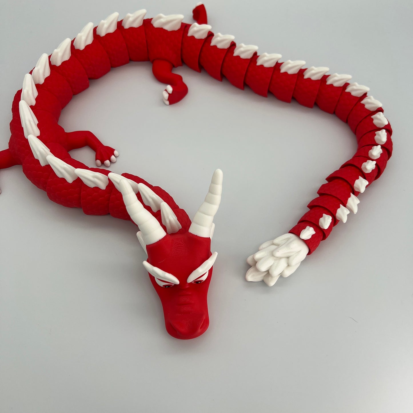 Cute Flexible Dragon – Red & White 34.5" Long