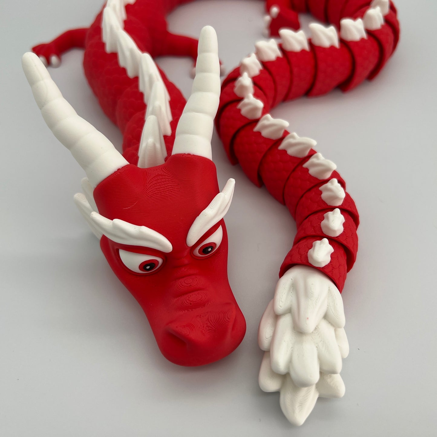 Cute Flexible Dragon – Red & White 34.5" Long