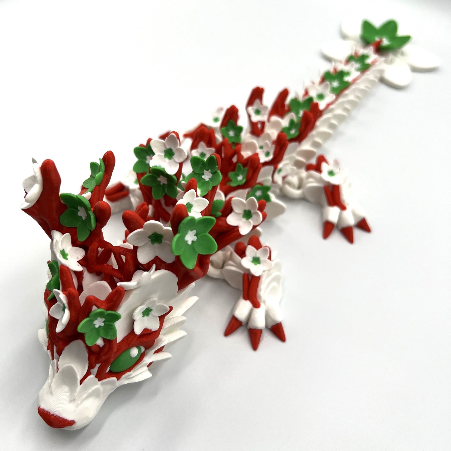 Cherry Blossom Dragon Articulating 3D Printed Figure 15.5" Long