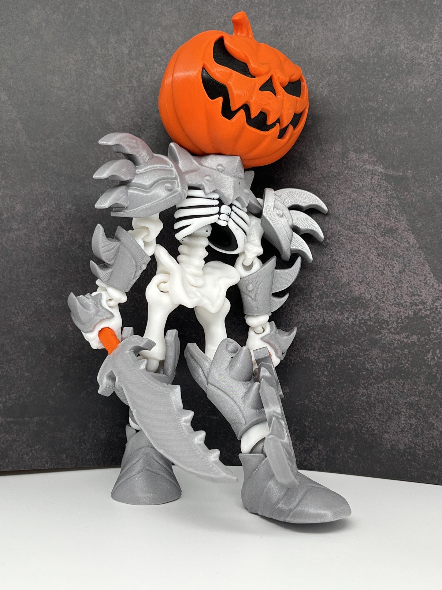 Pumpkin Knight – Armored Skeleton Figurine (Fantasticraft3D)
