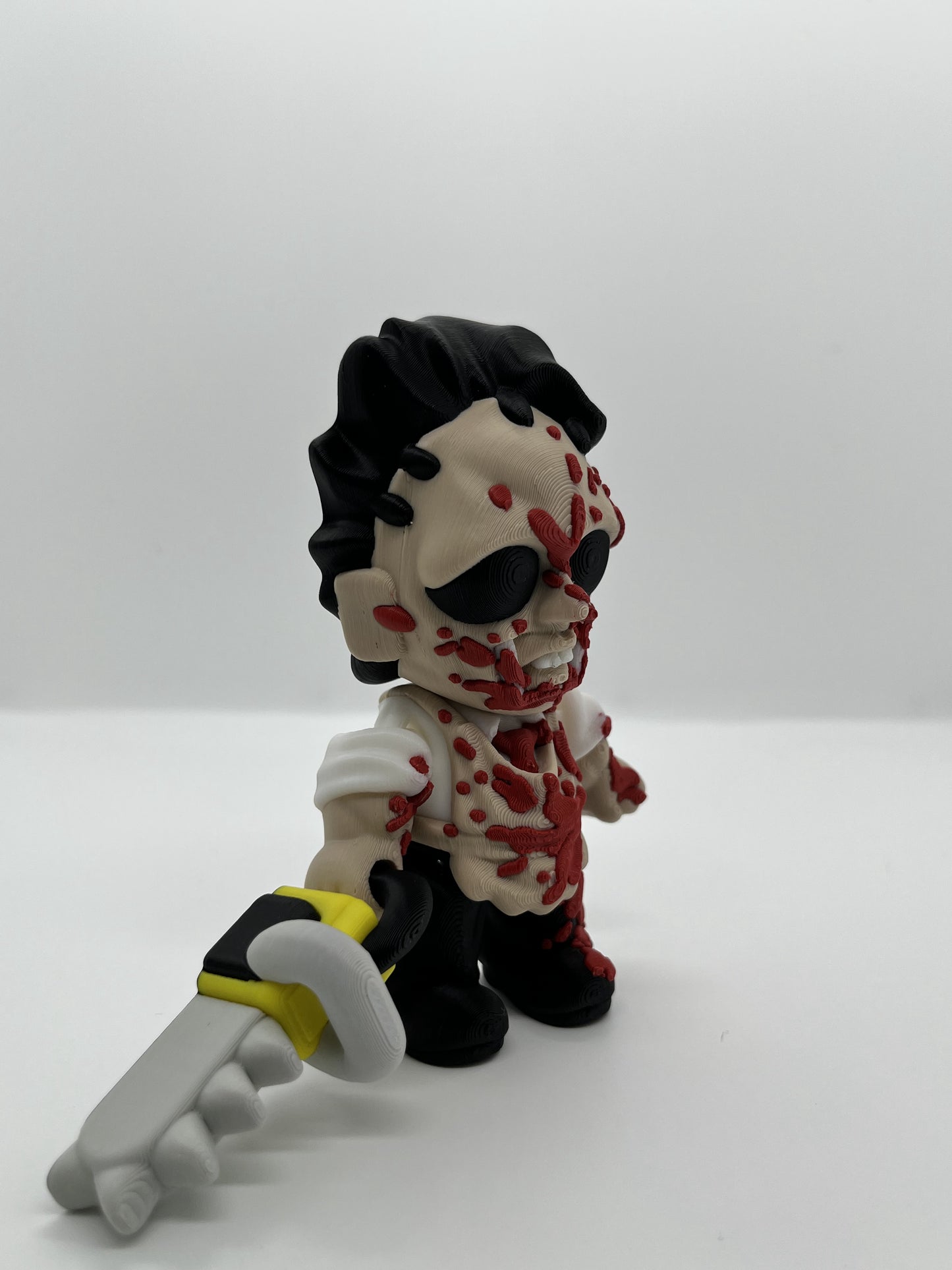 Leatherface-Inspired Horror Fan Art Figurine | 4.5" Collectible with Chainsaw