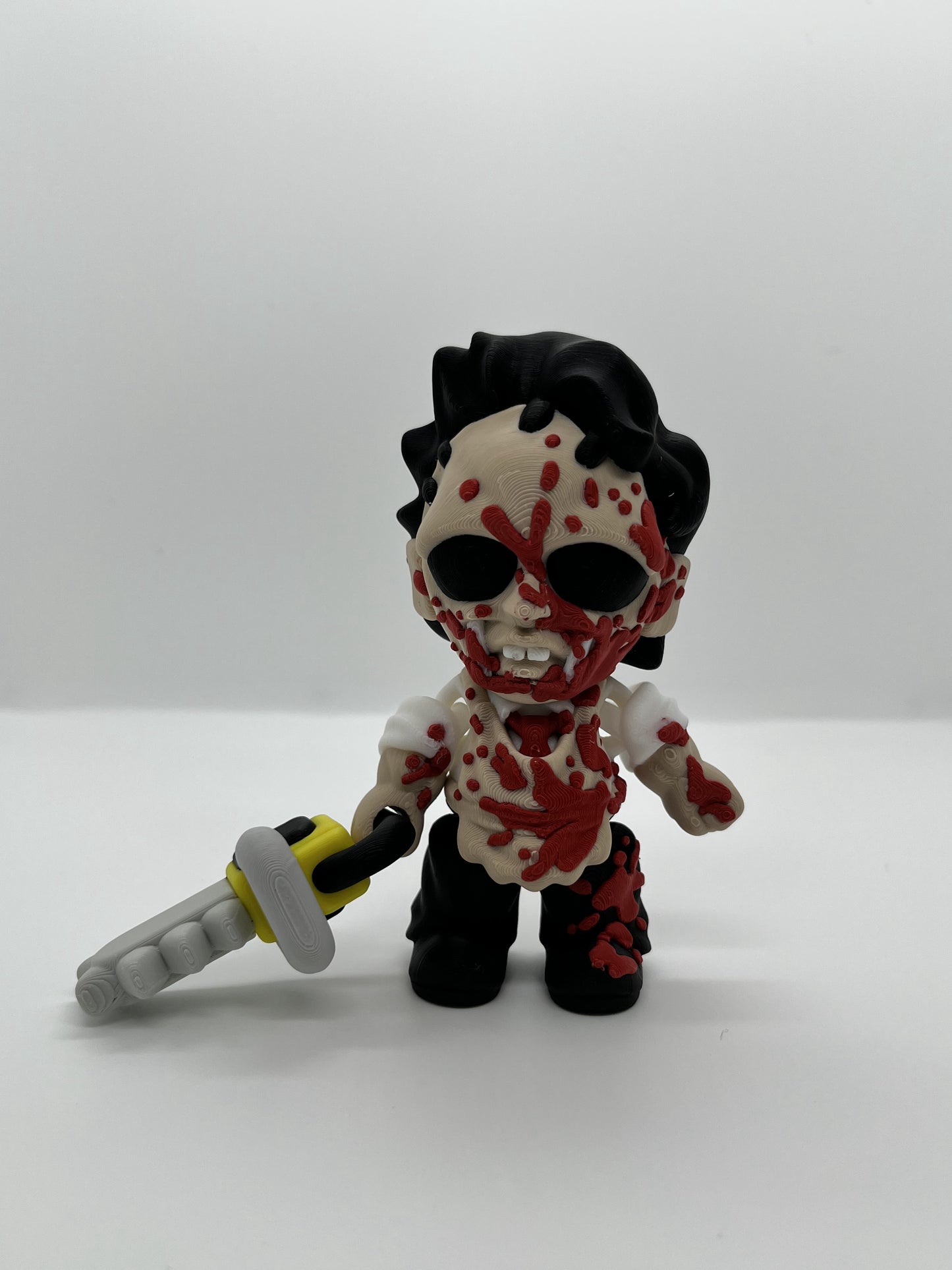 Leatherface-Inspired Horror Fan Art Figurine | 4.5" Collectible with Chainsaw