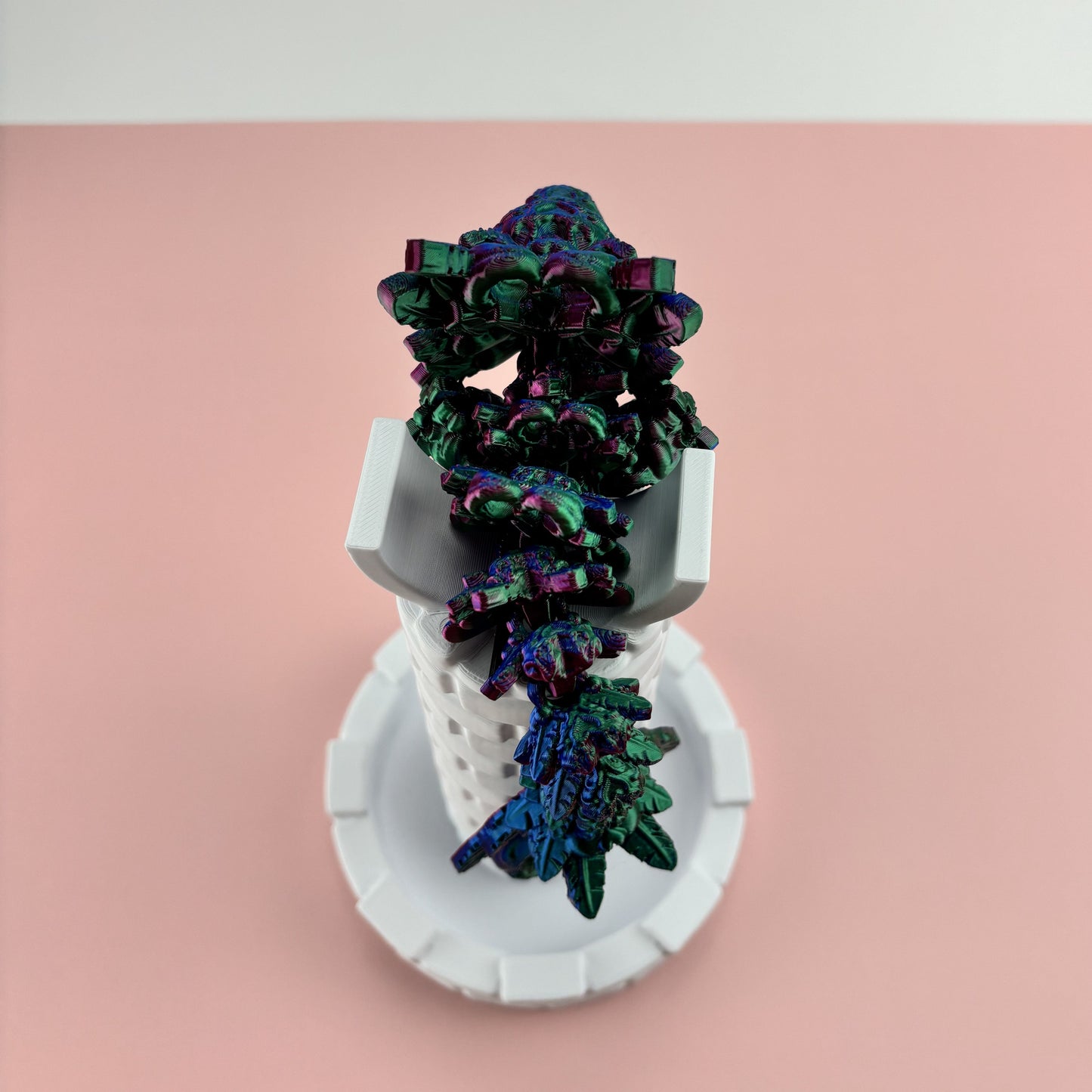 Dark Heart Dragon in 3D Printed Colors - Blues, Purples, Greens