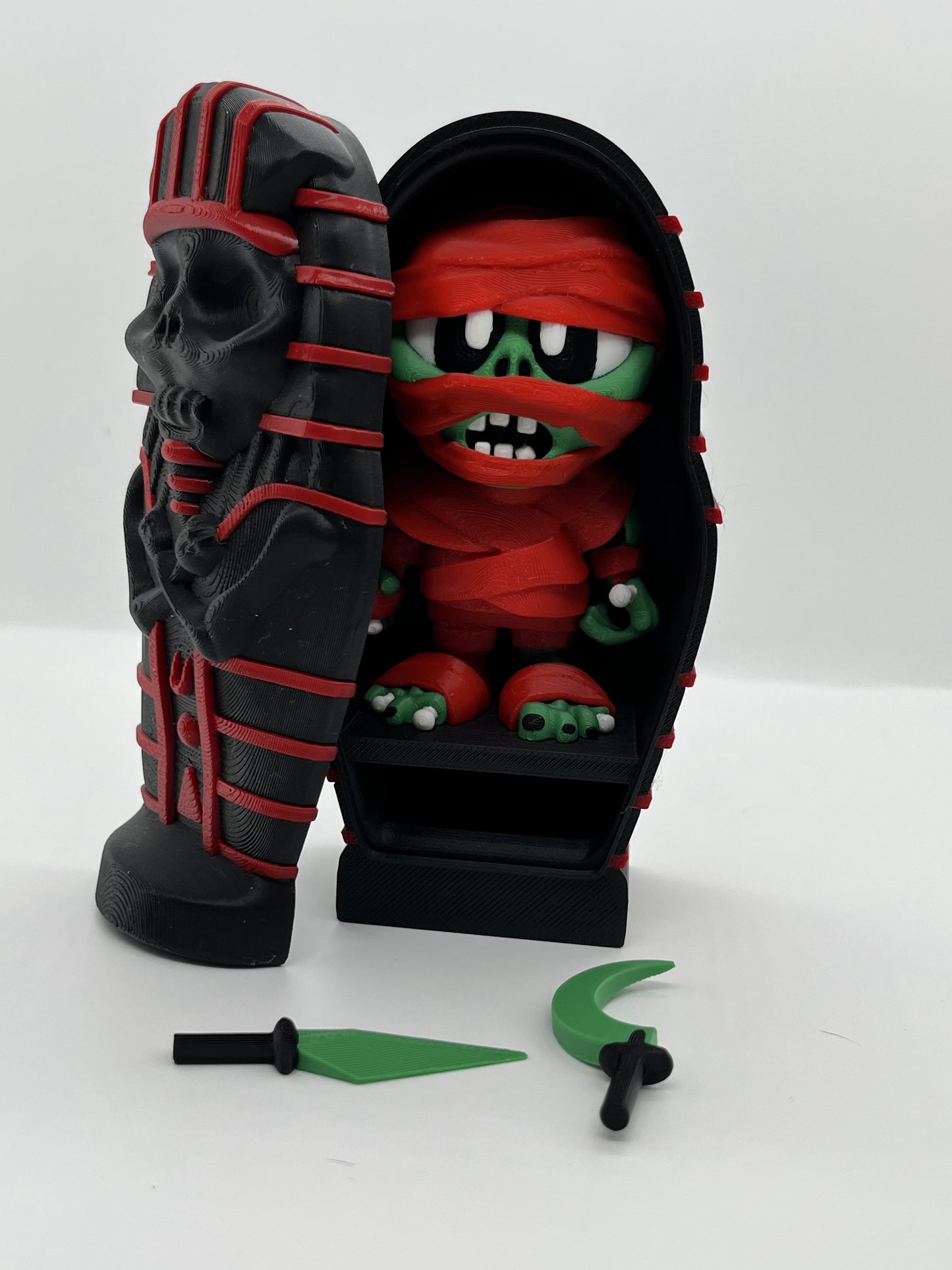 Mummy with Sarcophagus – Red/Black Set (6"