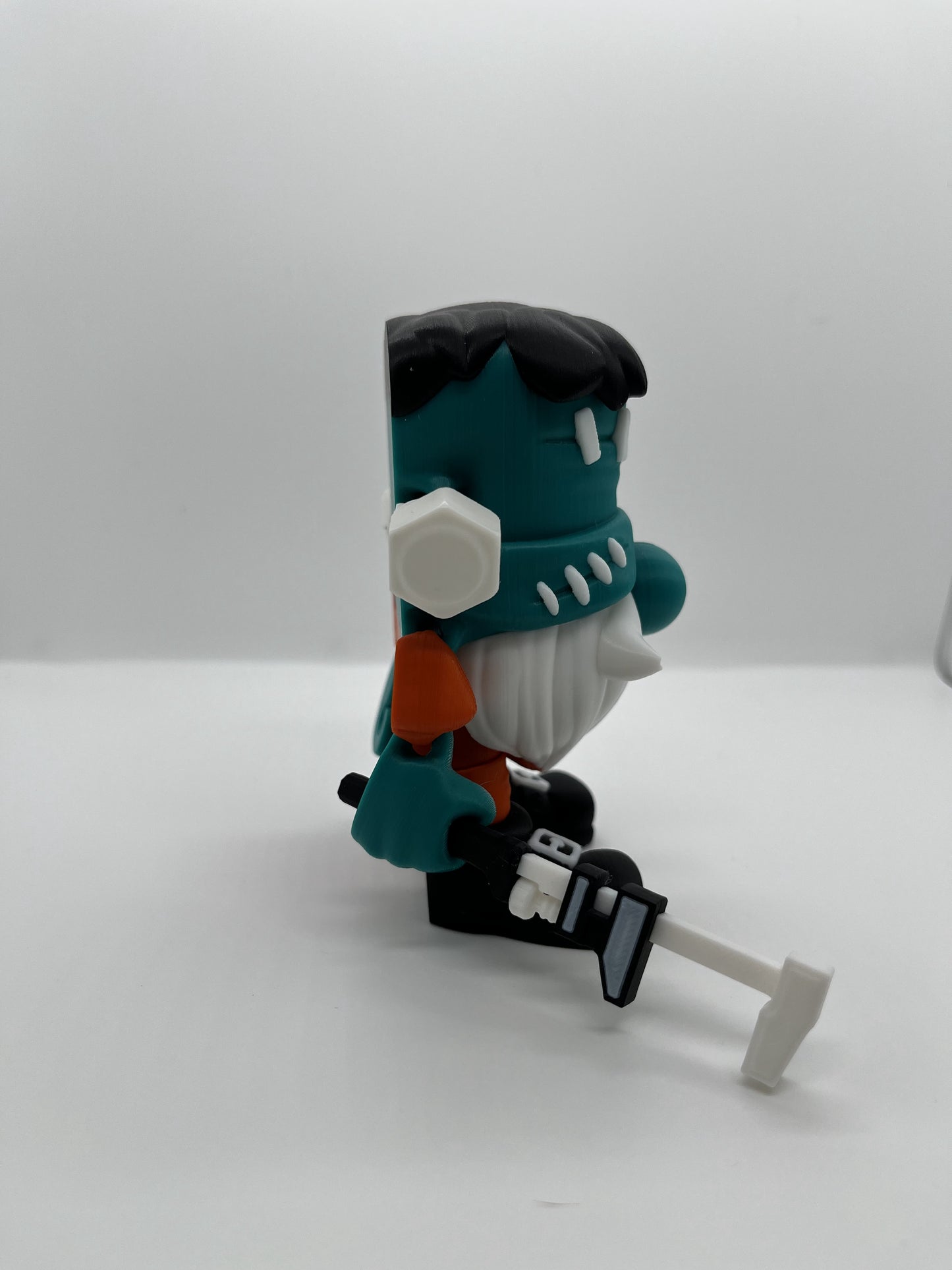 š Frankenstein Gnome Figurine with Wrench ā Halloween Fan Art