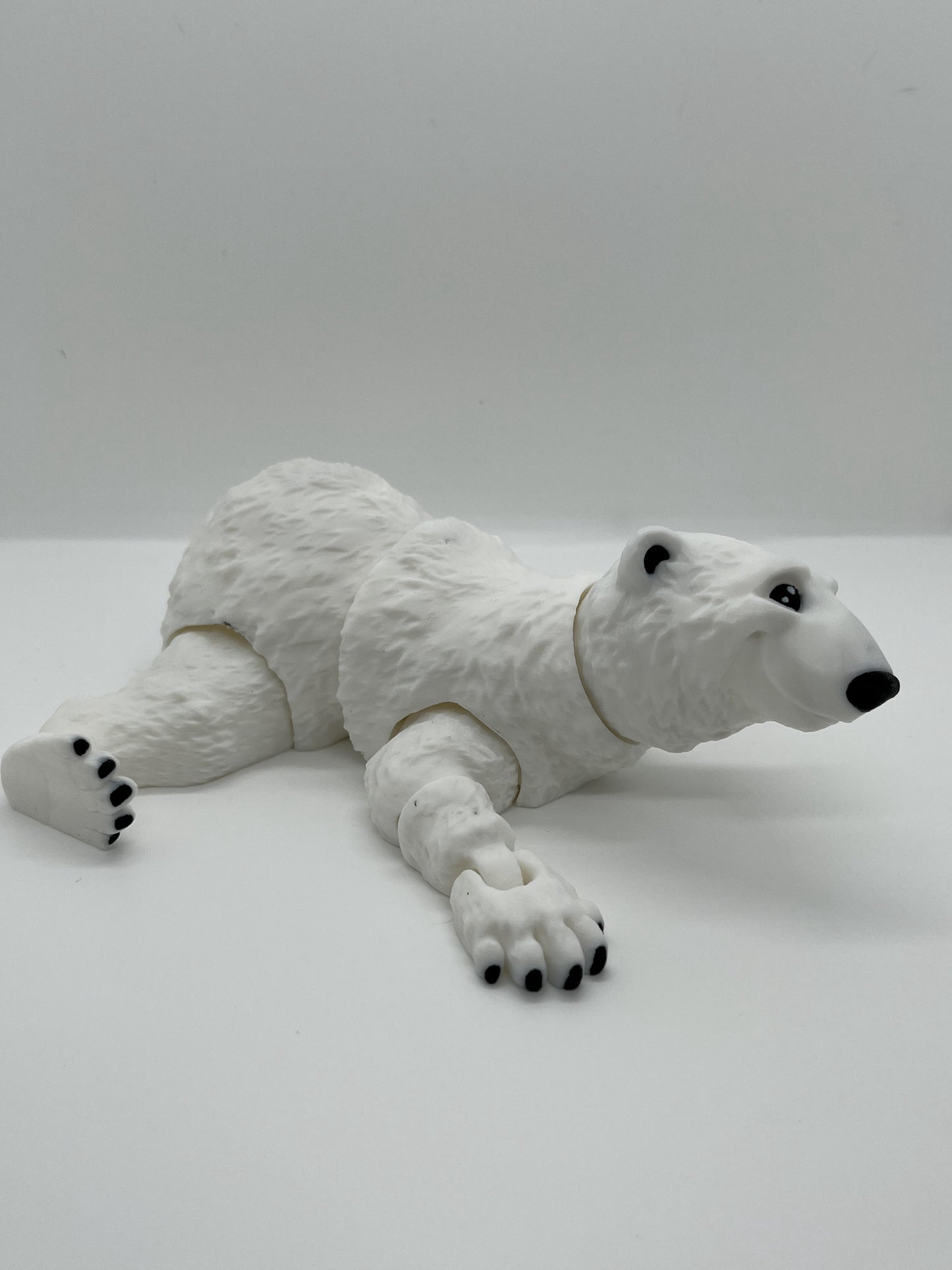 Polar Bear Figurine – Flexible Joints | Poseable in Laying, Sitting, or Standing Positions | Fan Art
