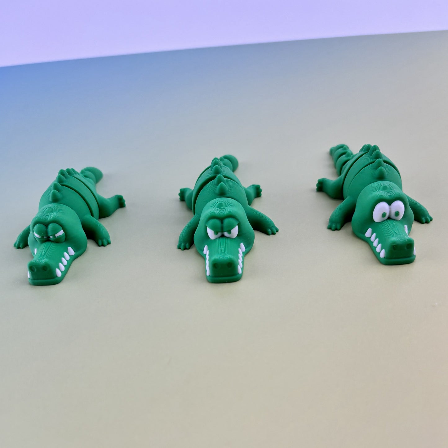 Flexi Crocodile Trio: Expressive Toy Set - Happy, Upset, Angry