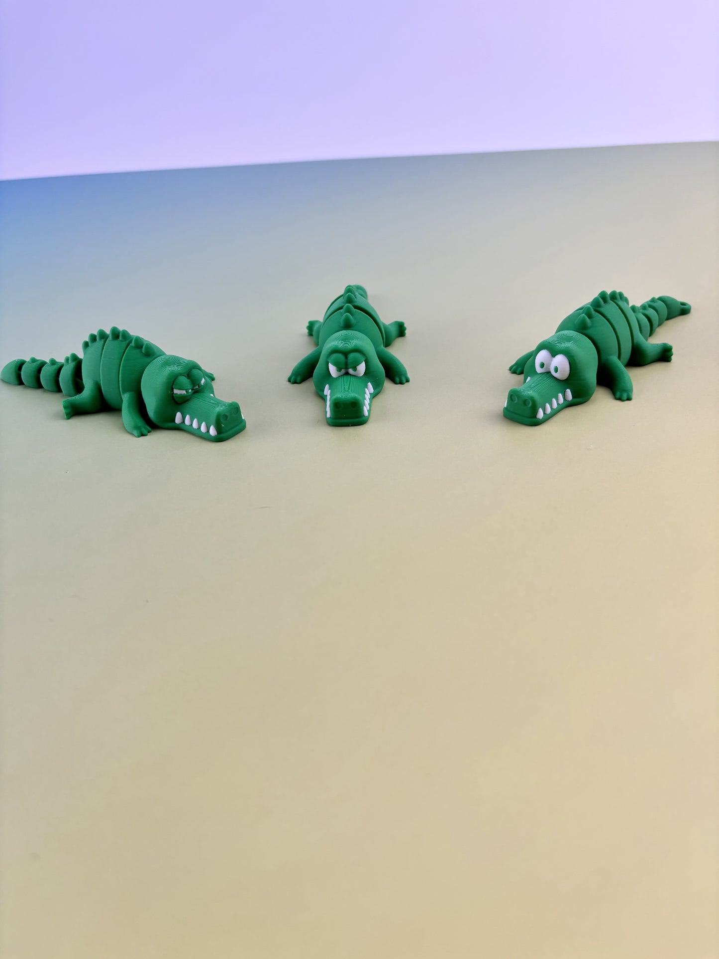 Flexi Crocodile Trio: Expressive Toy Set - Happy, Upset, Angry