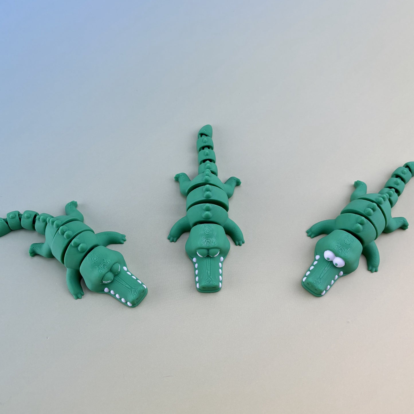 Flexi Crocodile Trio: Expressive Toy Set - Happy, Upset, Angry