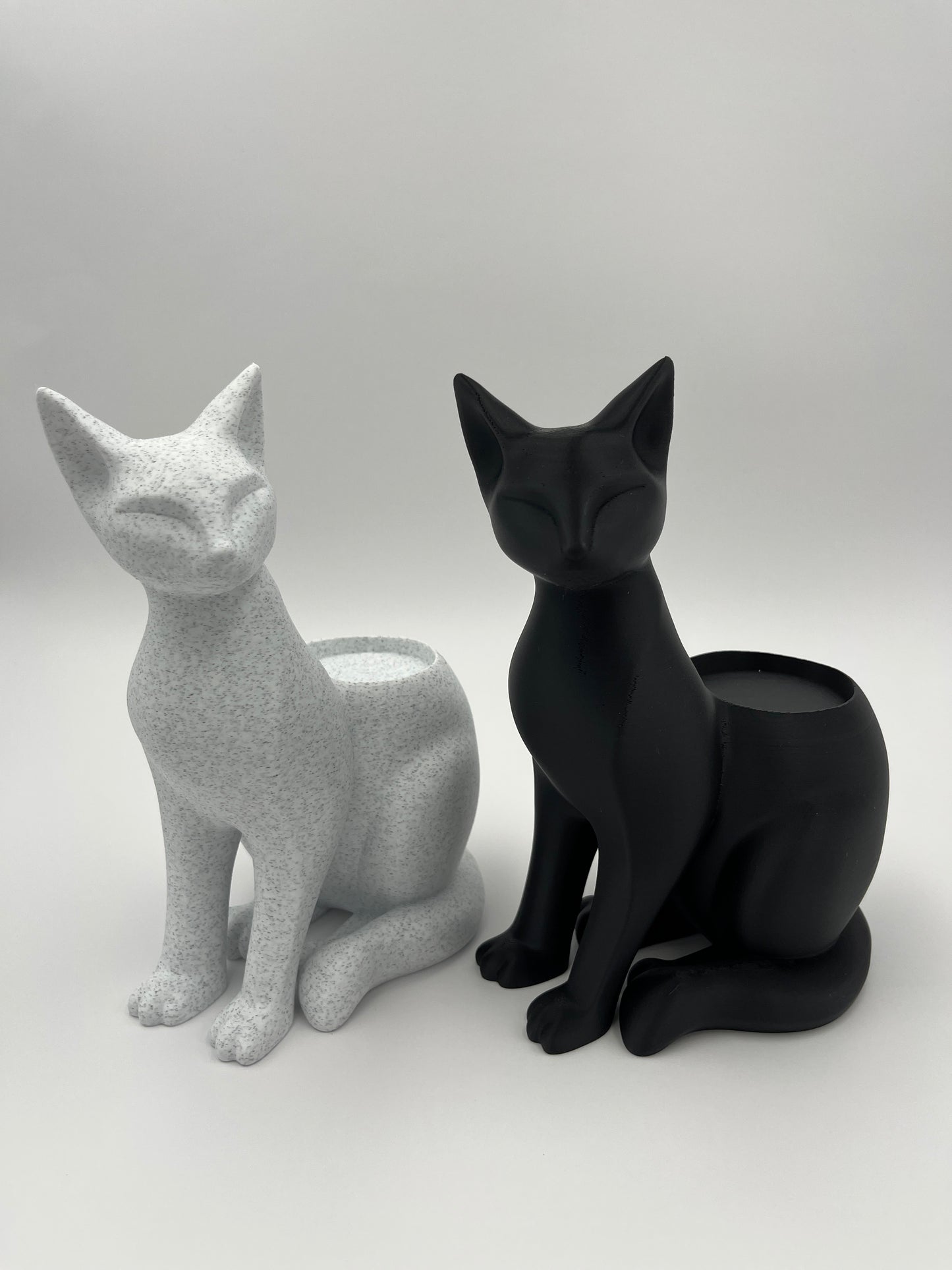 Cat Tealight Holder – Marble or Charcoal Black