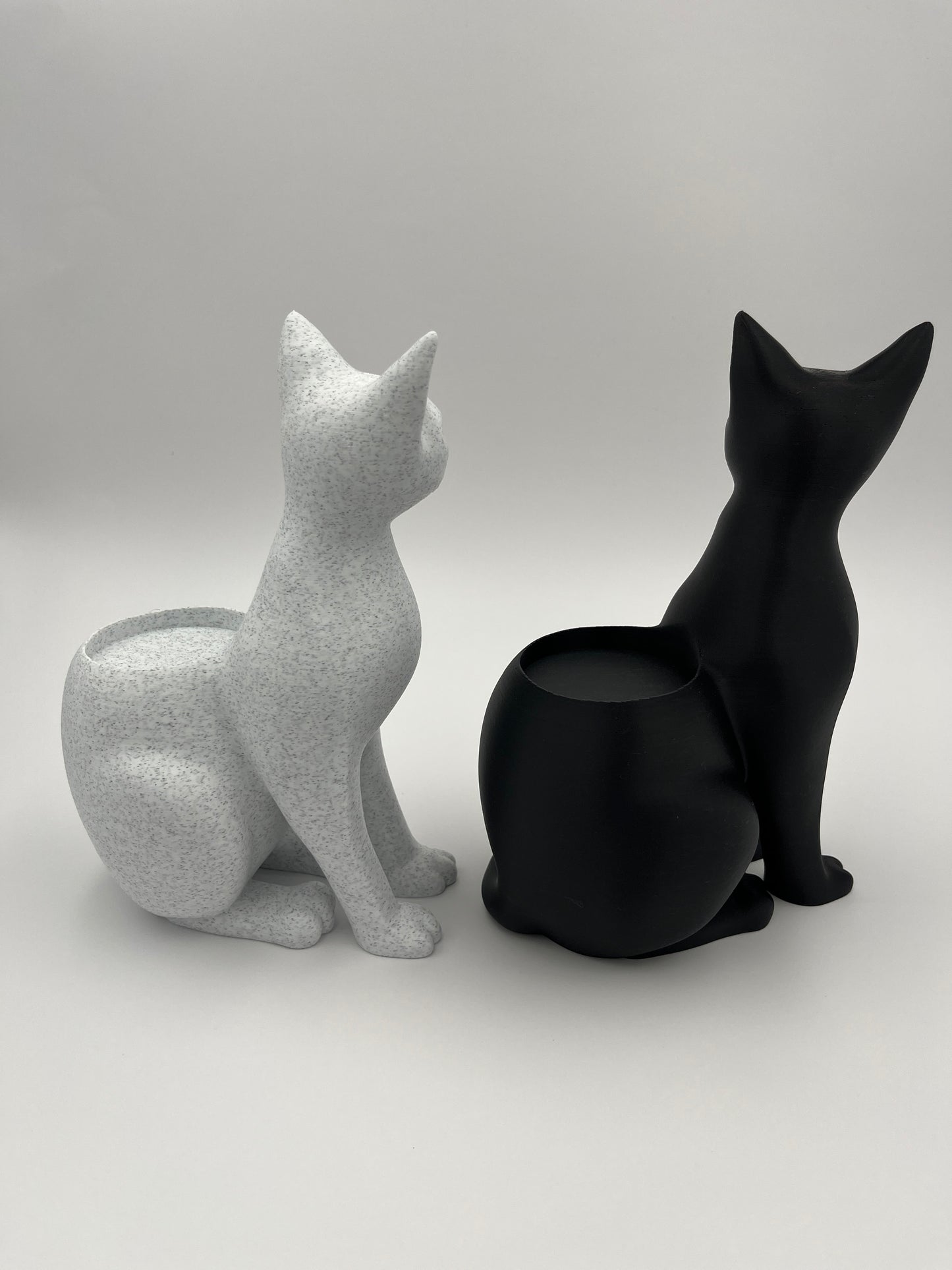 Cat Tealight Holder – Marble or Charcoal Black