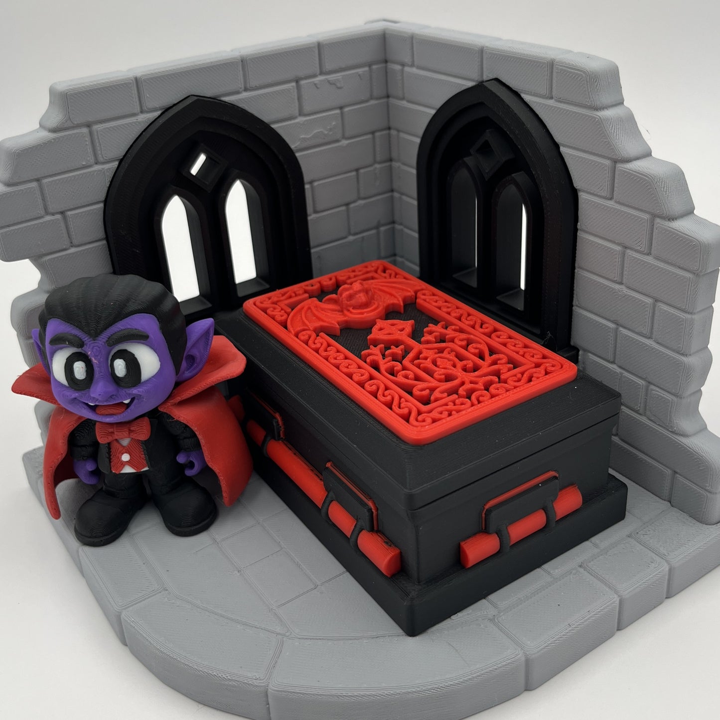 Cute Vampire Coffin Diorama – Castle Corner Display Set