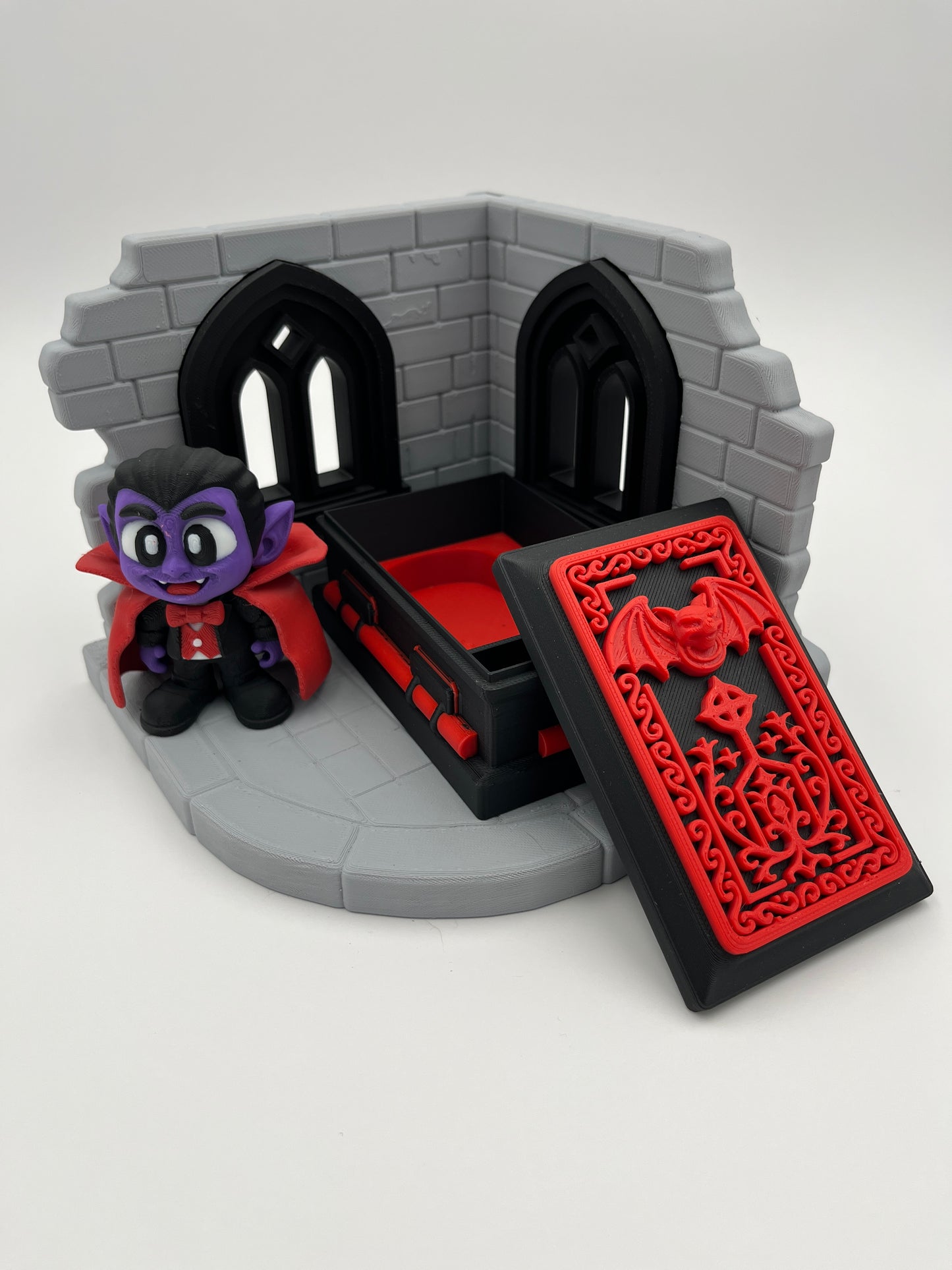 Cute Vampire Coffin Diorama – Castle Corner Display Set