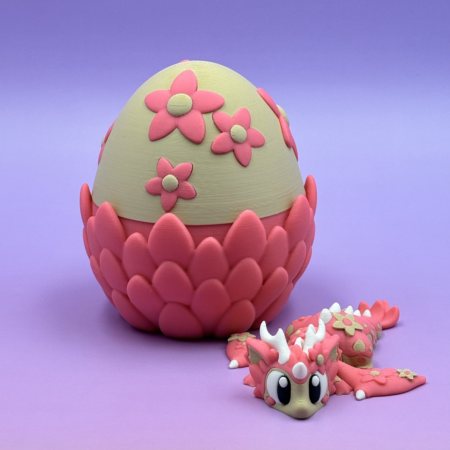 Spring Blossom Dragon Egg with Adorable Baby flexi Dragon – Fantasy Collectible